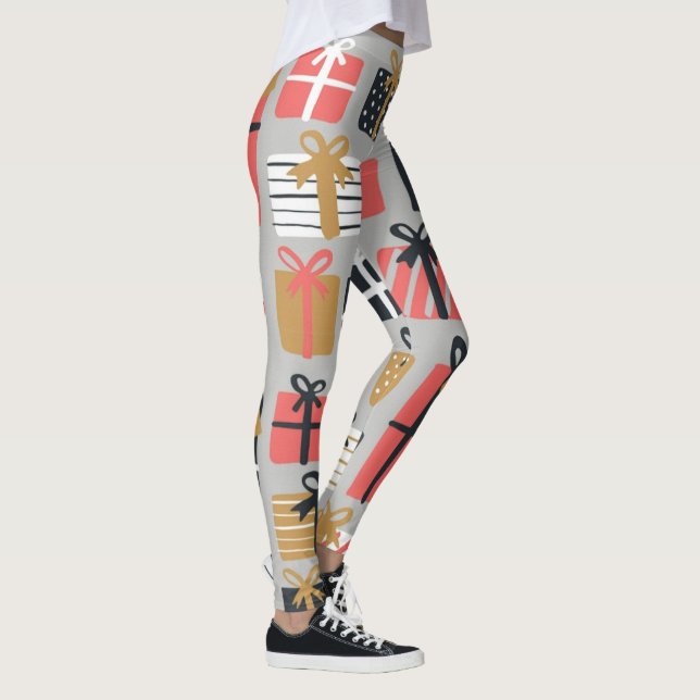 Christmas-gift-pattern-| Zazzle_Growshop. Leggings (Right)