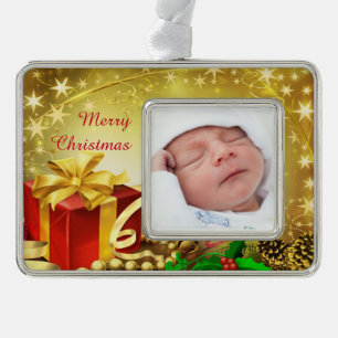 Christmas Gift Silver Plated Framed Ornament