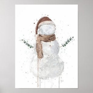 Christmas Gift Snowman Poster
