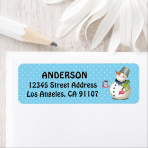 Christmas Gift Snowman Return Address Labels