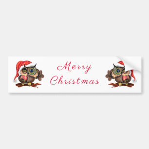 Christmas Gift Sticker Baby Owl with Gift