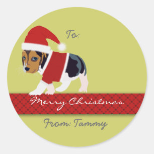 Christmas Gift Sticker (Dog) - Customisable