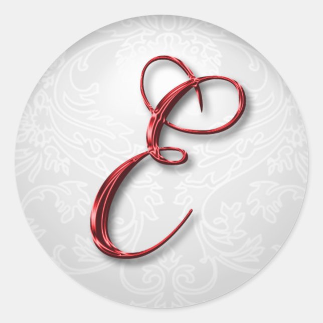 Christmas Gift Sticker Red Monogram (Front)