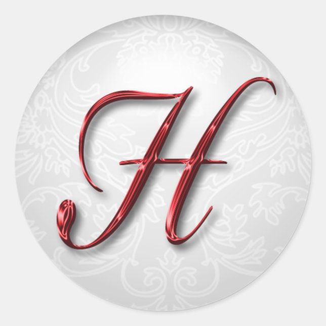 Christmas Gift Sticker Red Monogram - Customised (Front)