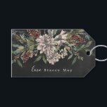 Christmas Gift Tag Floral Watercolor Chalkboard<br><div class="desc">This is a beautiful watercolor painted holiday floral gift tag. Painted in shabby chic colours on chalkboard background. Festive and beautiful! Chalk and vintage colours. holidayz18</div>