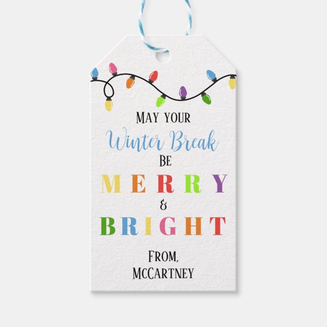 Christmas Gift Tag for Teacher from Student (Front)