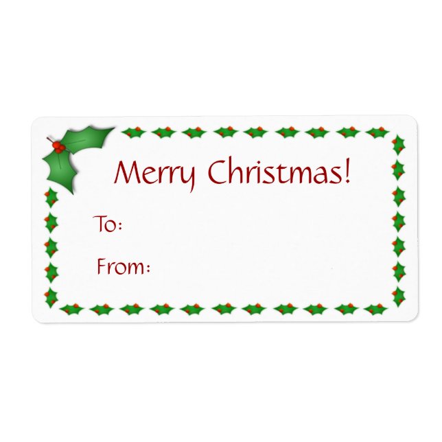 Christmas Gift Tag Labels (Front)