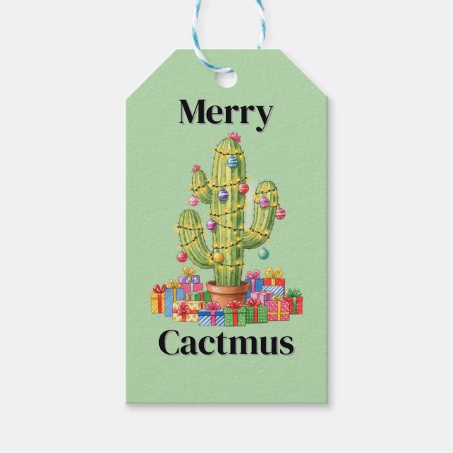 Christmas Gift Tag - Merry Cactmus (Front)