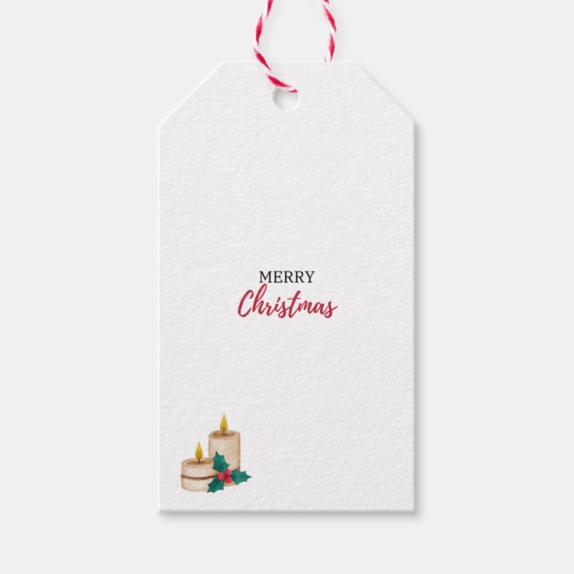 Christmas Gift Tag Party Tag Favour Tag Candle (Front)