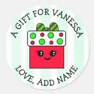 Christmas Gift Tag, Personalized to and from Classic Round Sticker