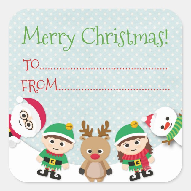 Christmas gift tag sticker (Front)