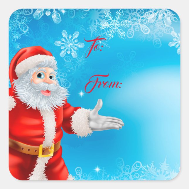 Christmas Gift Tag Sticker-Santa (Front)