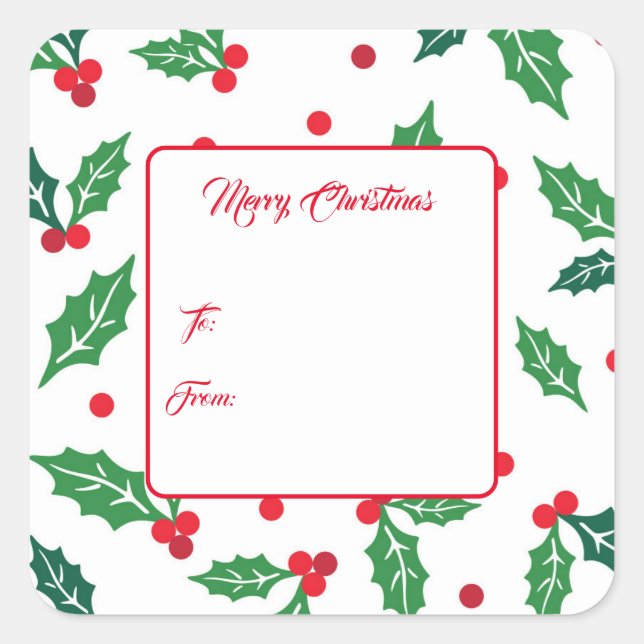 Christmas Gift Tag Stickers (Front)