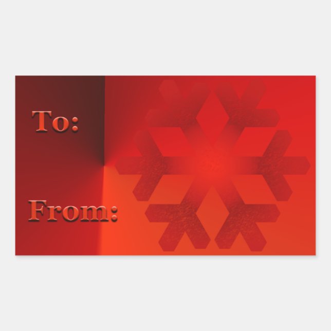 Christmas Gift Tag Stickers Red Snowflakes (Front)