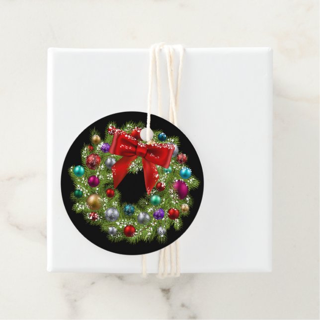 Christmas Gift Tag-Wreath Favour Tags (In Situ)