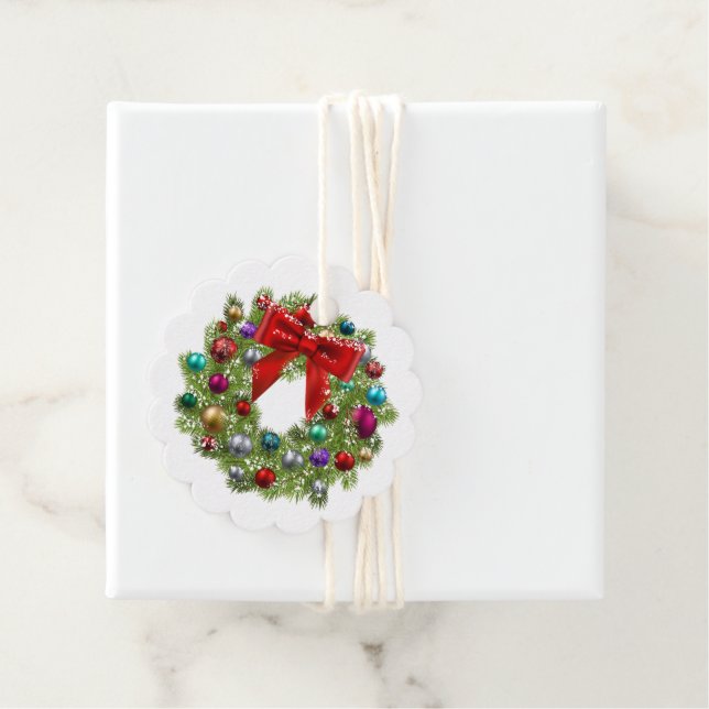 Christmas Gift Tag-Wreath Favour Tags (In Situ)