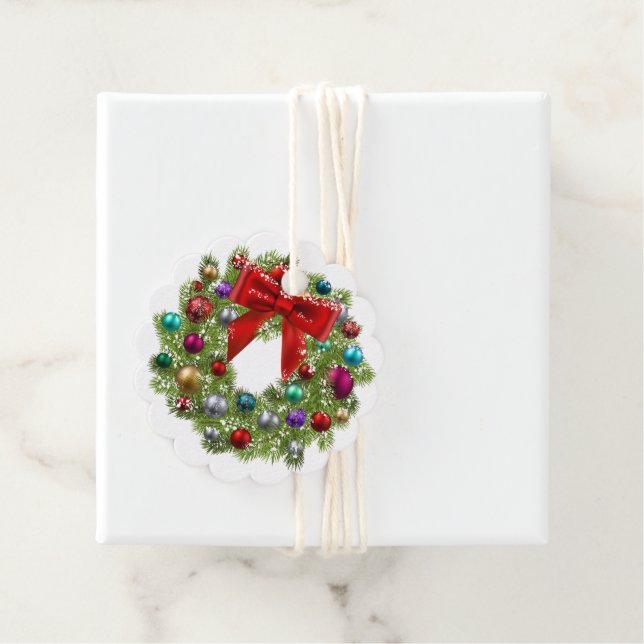 Christmas Gift Tag-Wreath Favour Tags (In Situ)