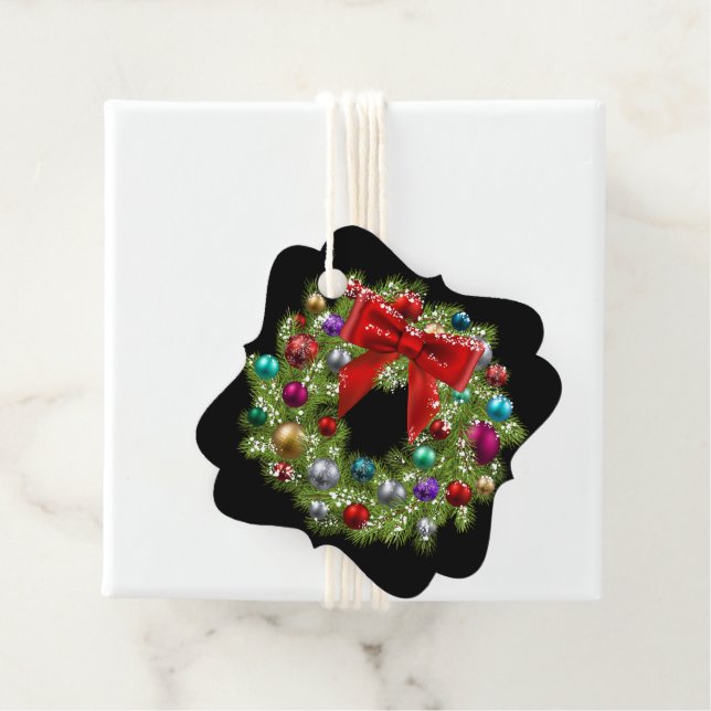 Christmas Gift Tag-Wreath Favour Tags (In Situ)