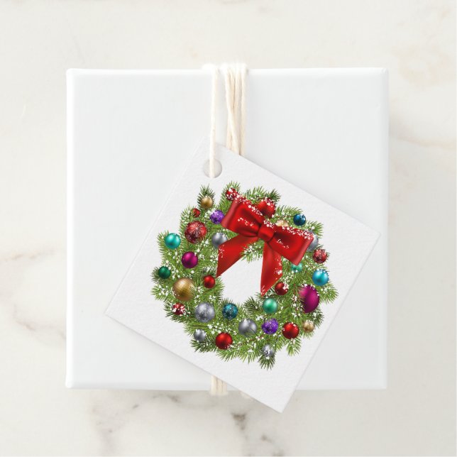 Christmas Gift Tag-Wreath Favour Tags (In Situ)