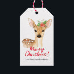 Christmas gift tags cute deer<br><div class="desc">Decorate your Christmas gift with these cute watercolor deer Christmas tags. Personalize your text on the bottom.

© mini moi prints</div>