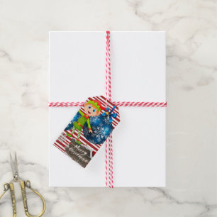 Christmas Gift Tags Elf Stripe