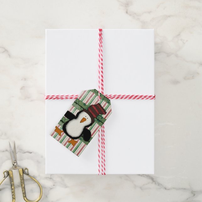 Christmas Gift Tags Penguin   (With Twine)