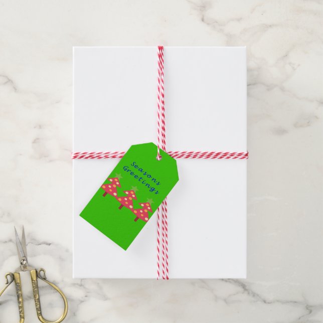Christmas Gift Tags Seasons Greetings  (With Twine)