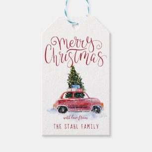 Christmas Gift Tags - Vintage Red Car
