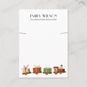 CHRISTMAS GIFT TOY TRAIN NECKLACE BRACELET DISPLAY BUSINESS CARD
