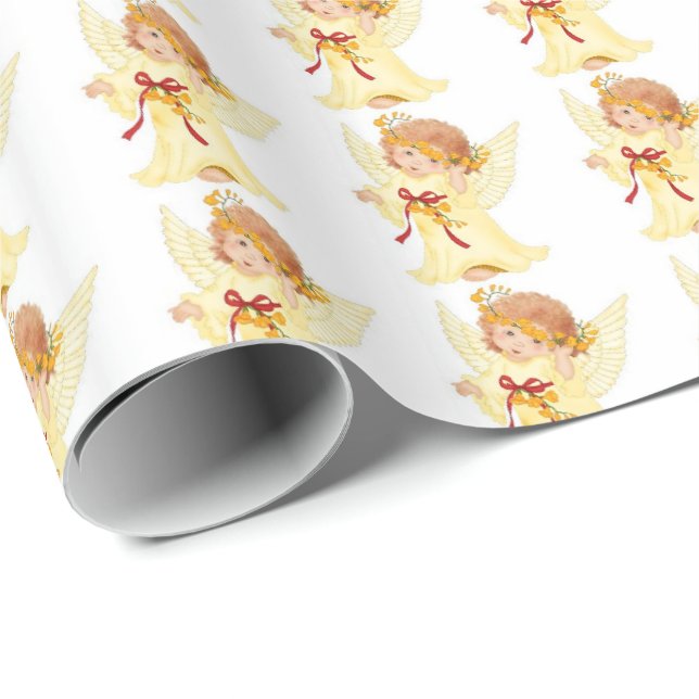 Christmas Gift Wrap/Angels Wrapping Paper (Roll Corner)