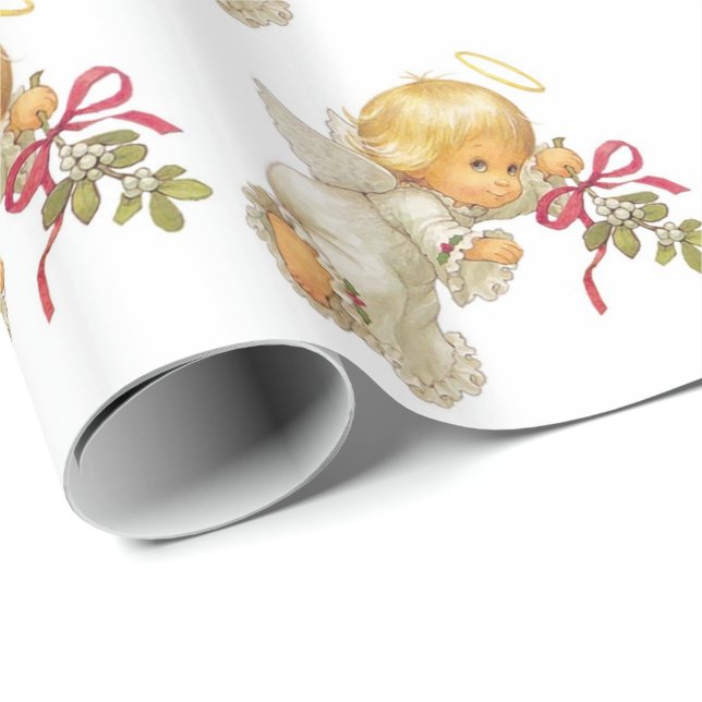 Christmas Gift Wrap/Angels Wrapping Paper (Roll Corner)
