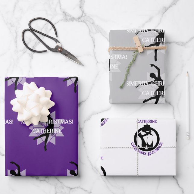 Christmas Gift Wrap Ballet Theme HAMbyWG (Front)