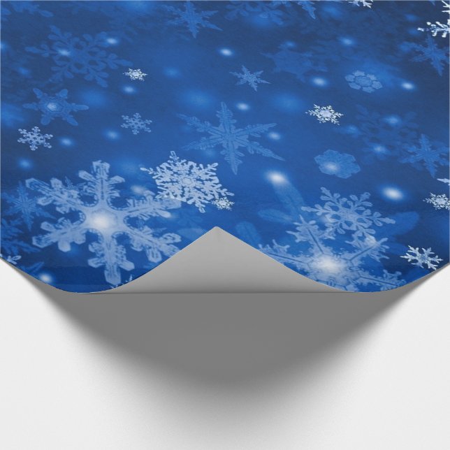 Christmas Gift Wrap/Blue Snowflakes Wrapping Paper (Corner)