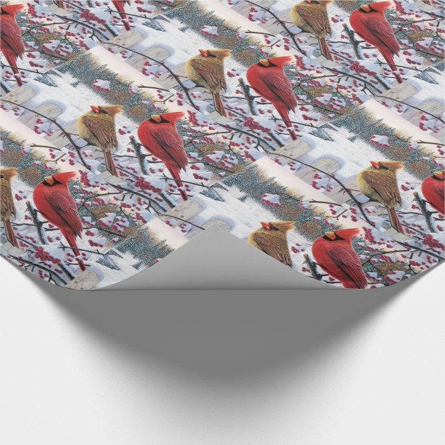 Christmas Gift Wrap/Cardinals Wrapping Paper (Corner)