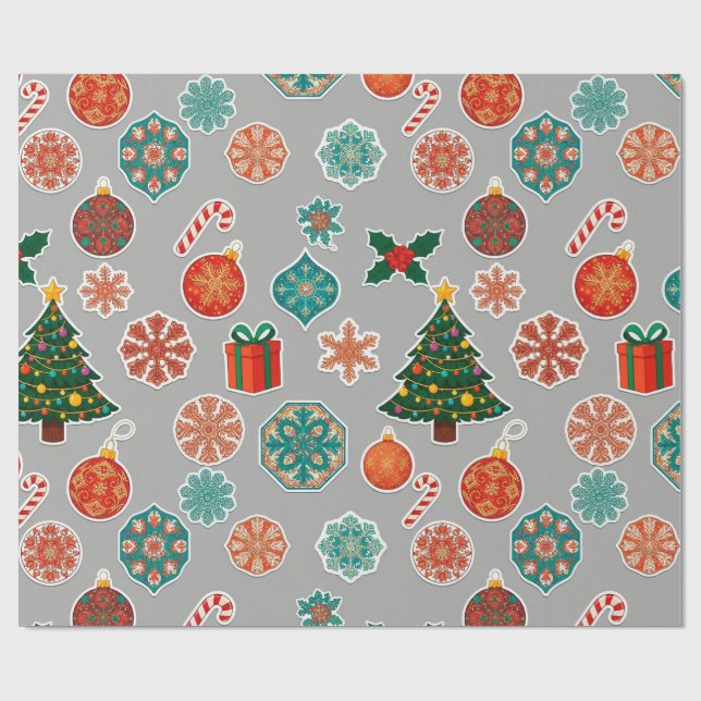 🎄 Christmas Gift Wrap For Festive Holiday Present (Flat)