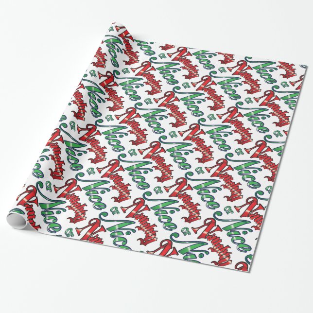 Christmas Gift Wrap/Naughty or Nice Wrapping Paper (Unrolled)