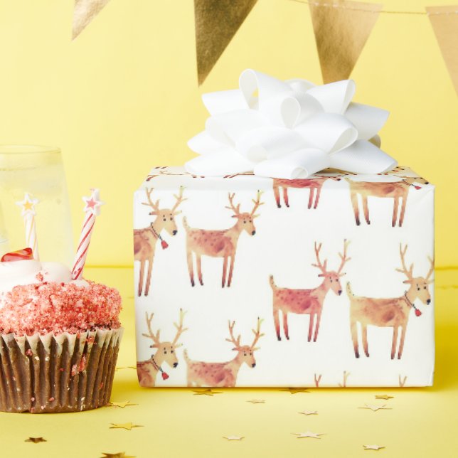 Christmas gift wrap rustic reindeer (Birthday Party)