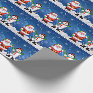 Christmas Gift Wrap/Santa and Snowman Wrapping Paper