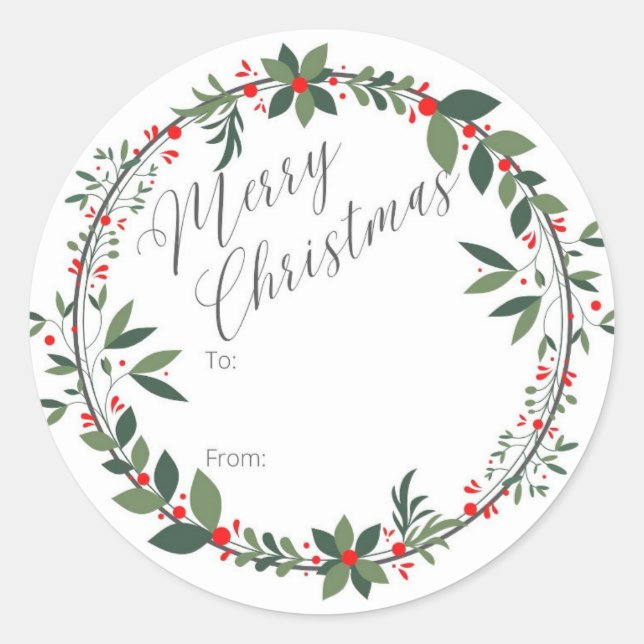 Christmas Gift Wrap Sticker (Front)