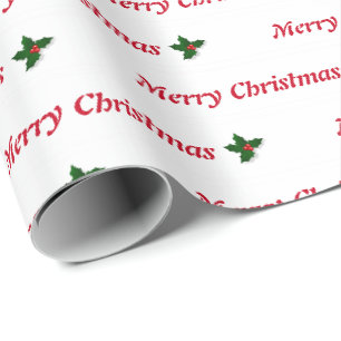 Christmas Gift Wrap White and Red HAMbyWG