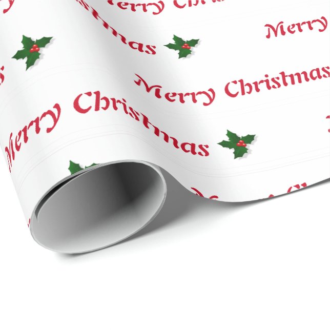 Christmas Gift Wrap White and Red HAMbyWG (Roll Corner)