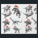 CHRISTMAS GIFT WRAP WITH DINOSAURS WITH SANTA HATS<br><div class="desc">CHRISTMAS WRAPPING PAPER</div>