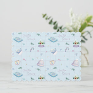 Christmas Gift Wrap with Festive Holiday Patterns Invitation