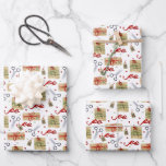 Christmas Gift  Wrapping Paper Sheet<br><div class="desc">Wrapped presents,  red ribbons,  gift tags and scissors are featured on these sheets of Christmas wrapping paper,  fun for holiday gift giving.</div>