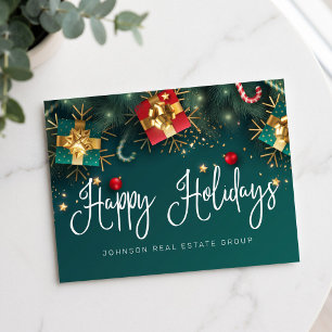 Christmas Gifts and Ornaments Happy Holidays Postcard