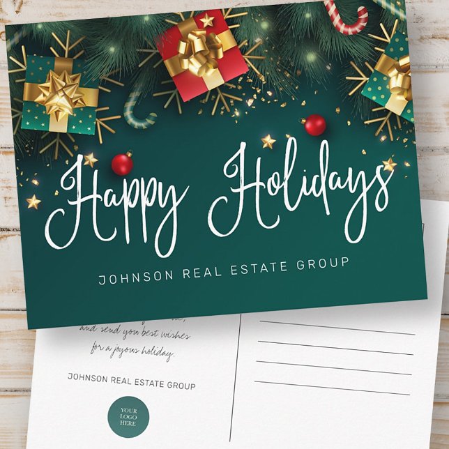 Christmas Gifts and Ornaments Happy Holidays Postcard (Creator Uploaded)