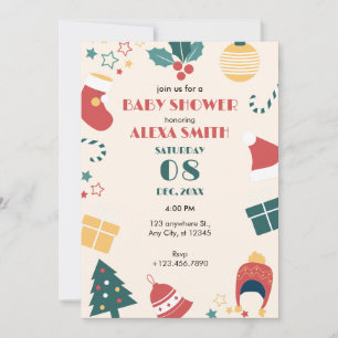 Christmas gifts baby shower invitation