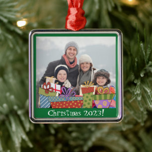 Christmas Gifts Family Photo Metal Tree Decoration