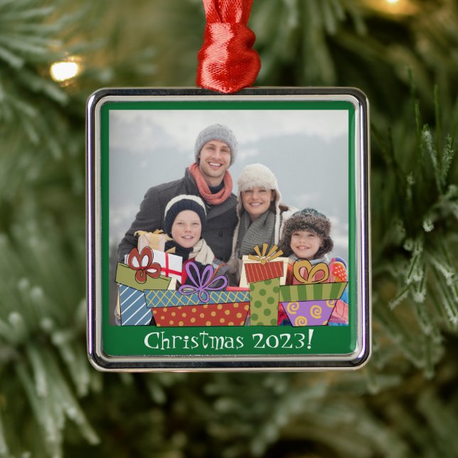 Christmas Gifts Family Photo Metal Tree Decoration (Tree)