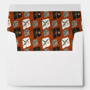 Christmas Gifts Foliage Orange Return Address Envelope